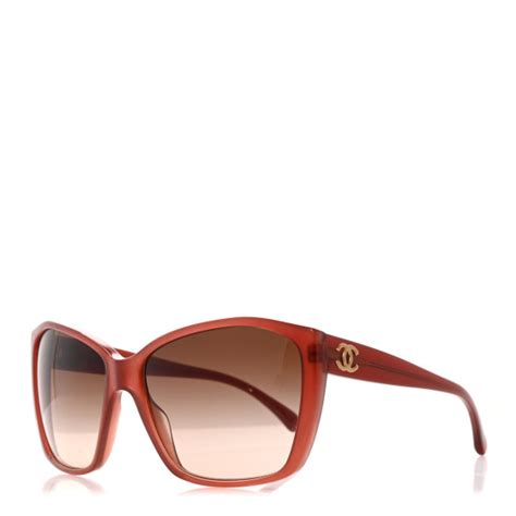 Chanel 5203 1272/3B Sunglasses Milky Burgundy Brown Red 